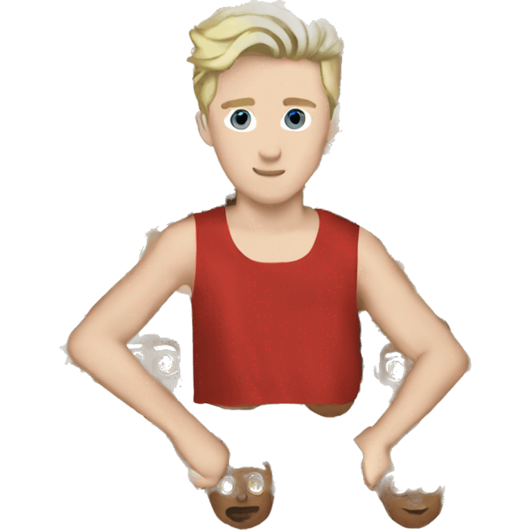 troye Sivan rush red sleeveless shirt  emoji