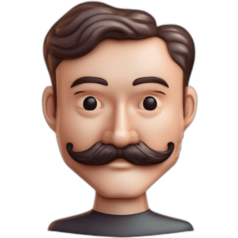 Man with short moustache and cut hair emoji