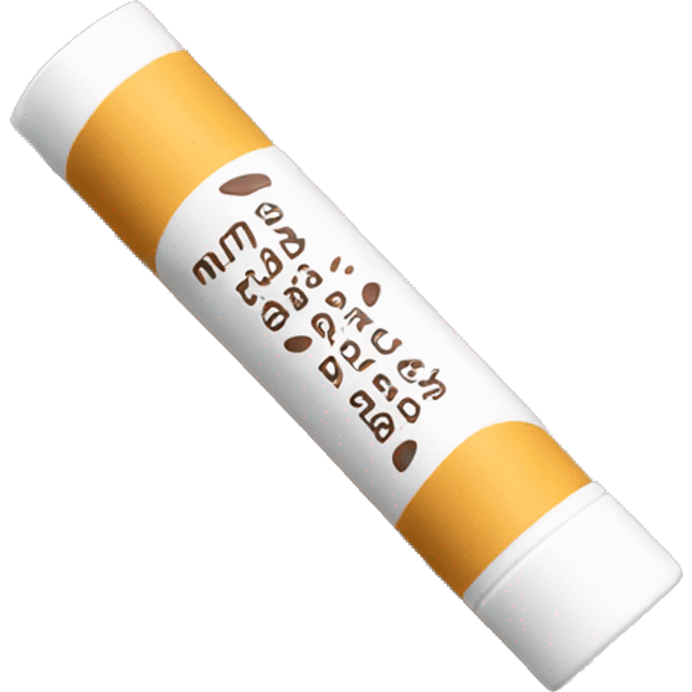 summer fridays lip balm, white cap, medium sized tall tube and brown packaging with white text  emoji