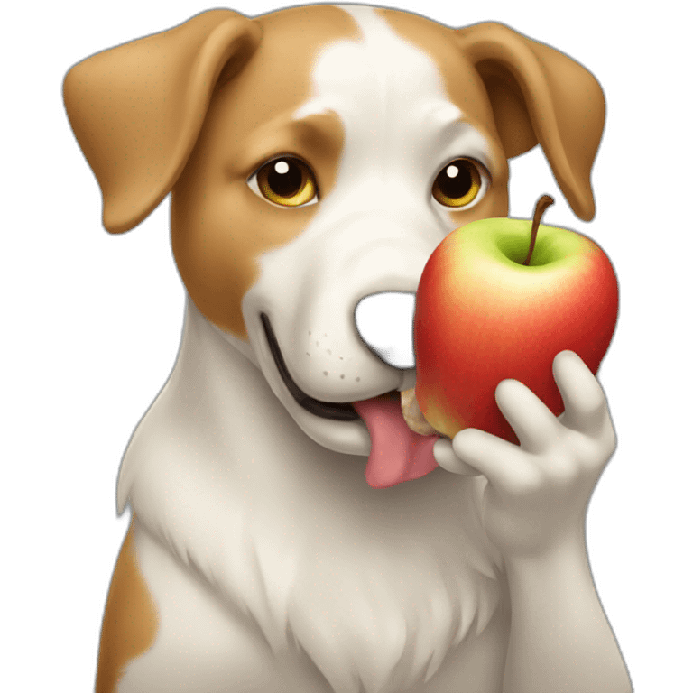 Dog eating apple emoji