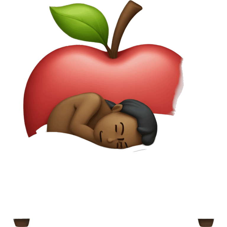 sleeping on an apple bed emoji