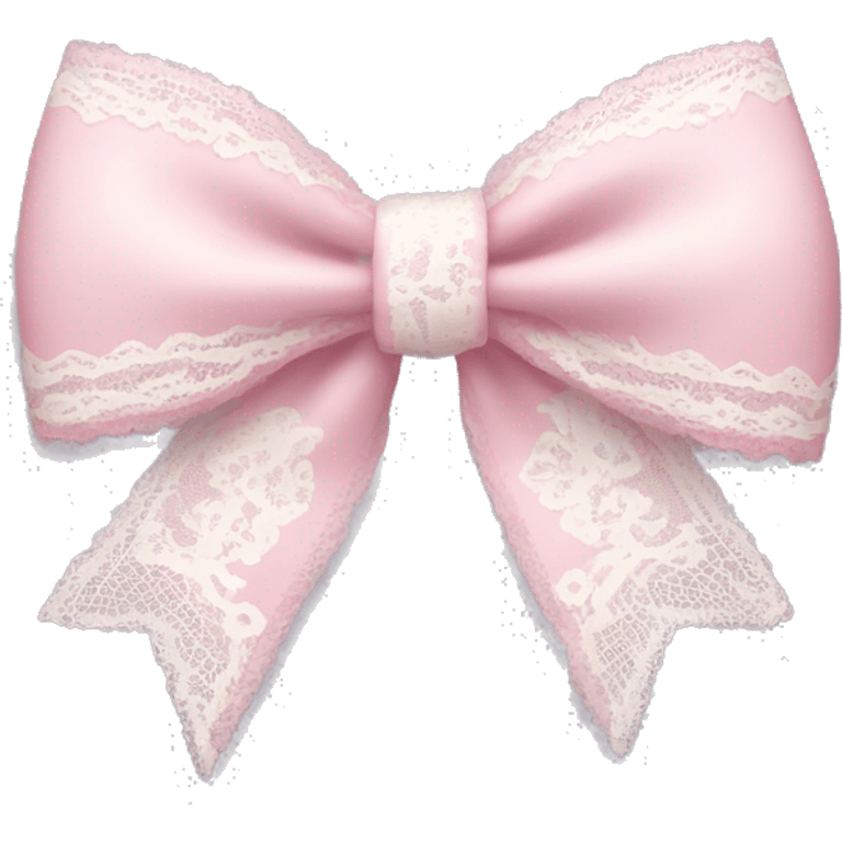 light pink bow with white lace on edges  emoji