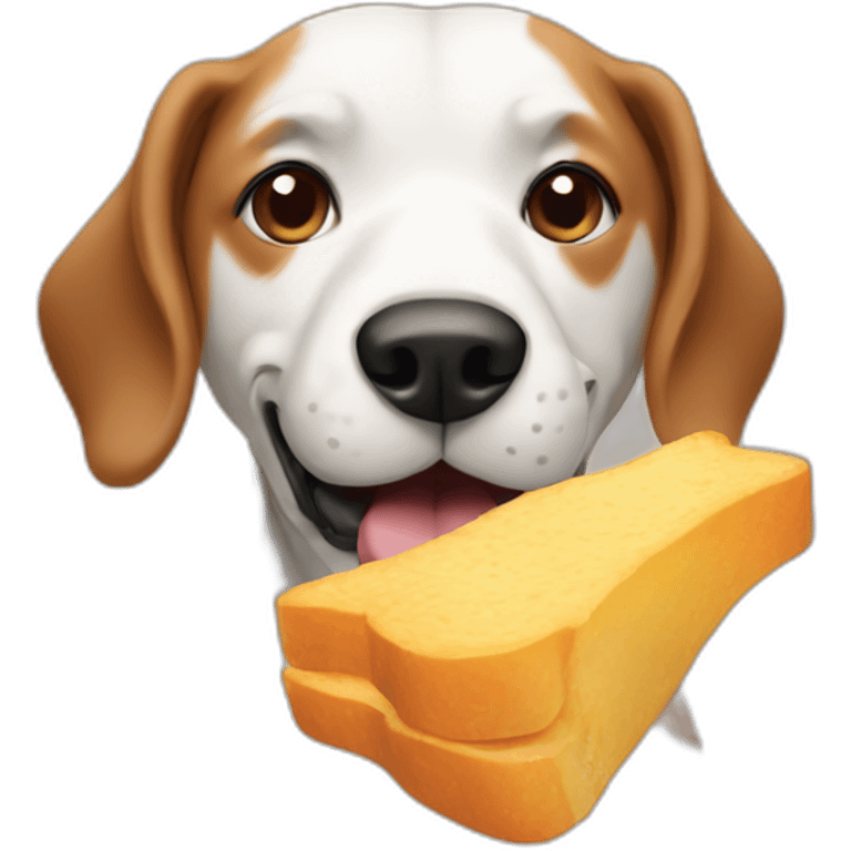 Dog eating natural food emoji