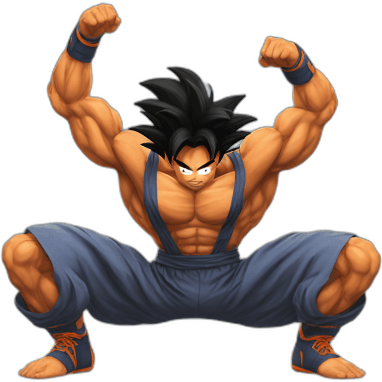 Goku doing push ups emoji