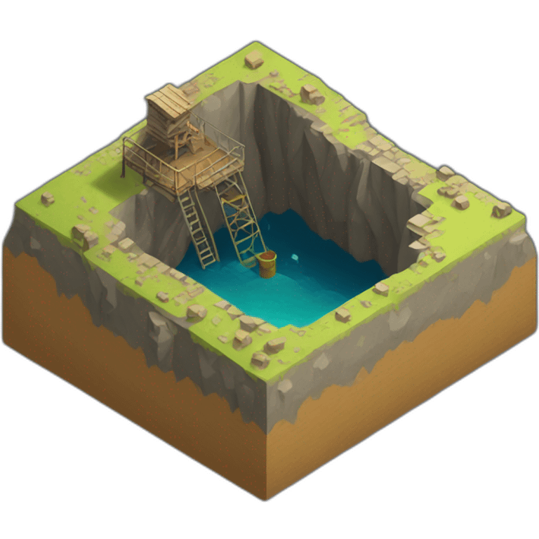 isometric mineshaft emoji