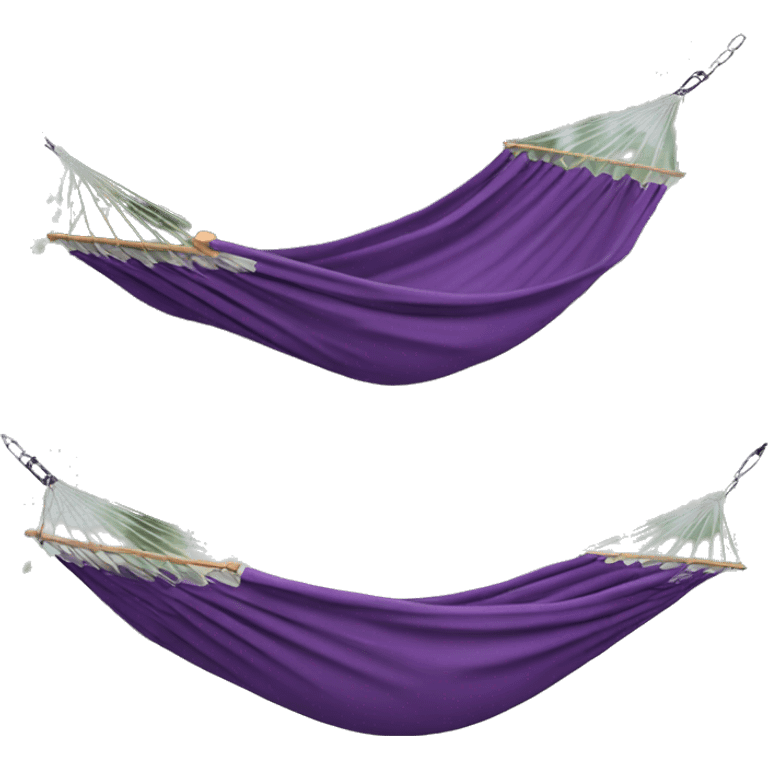 Realistic camping purple hammock lisolated. emoji