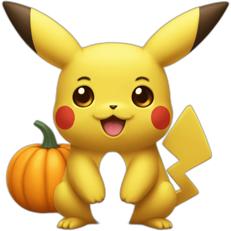 Pikachu wearing a pumpkin emoji