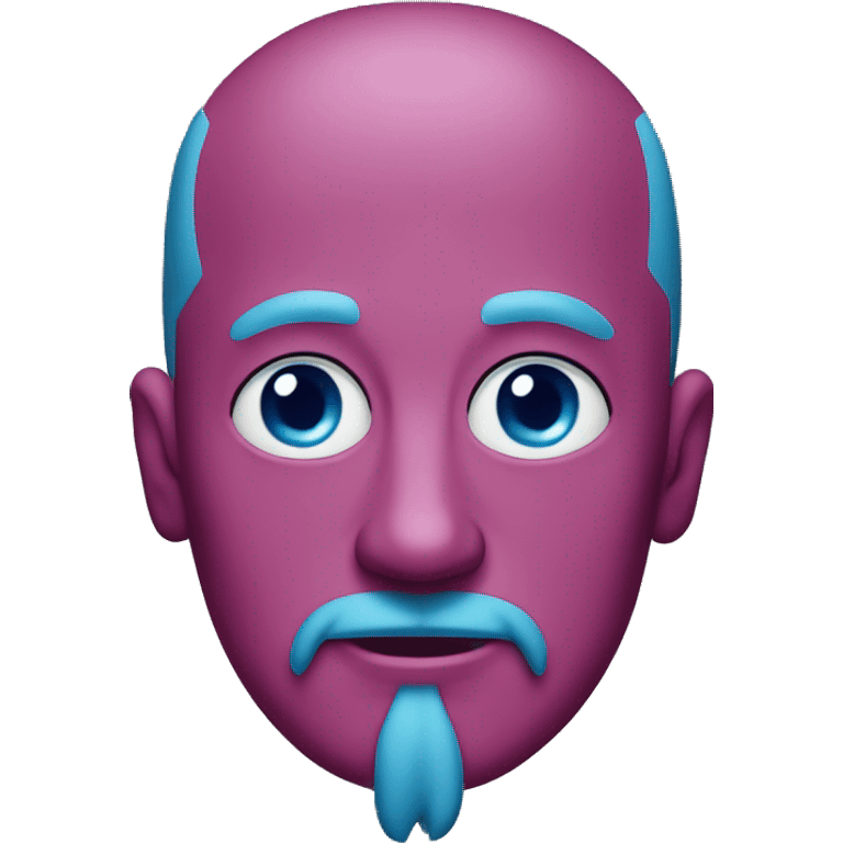 Bald magenta man with blue beard and 👀 eyes emoji