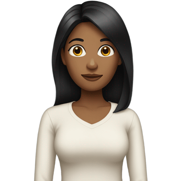 Mom  with black straight hair emoji