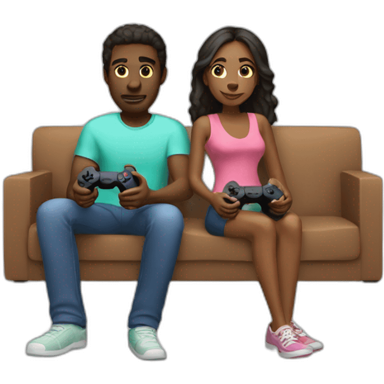 couple with playing playstation emoji