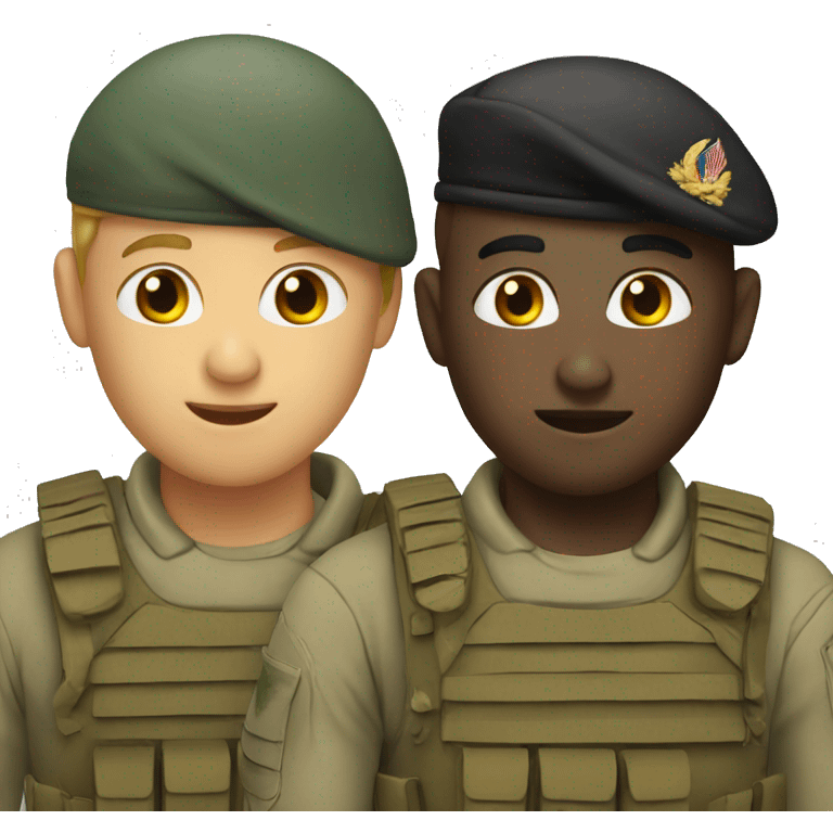 two soldiers together emoji