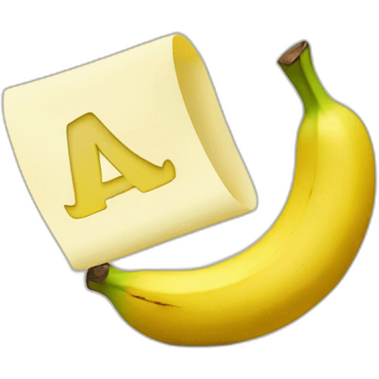 S letter with banana emoji