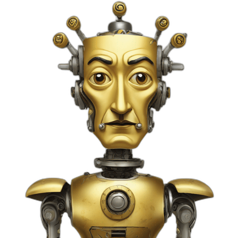 Salvador Dali as a robot king emoji