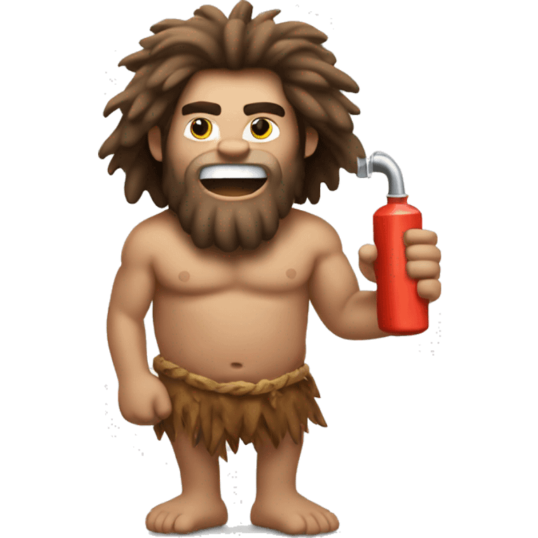 Caveman pumping gas emoji