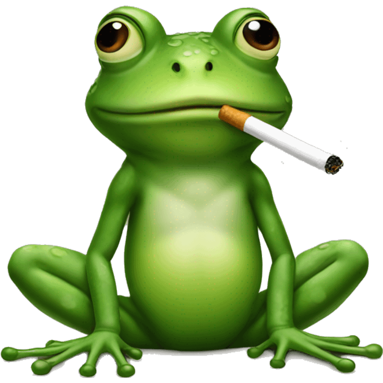 Frog smoking a cig  emoji