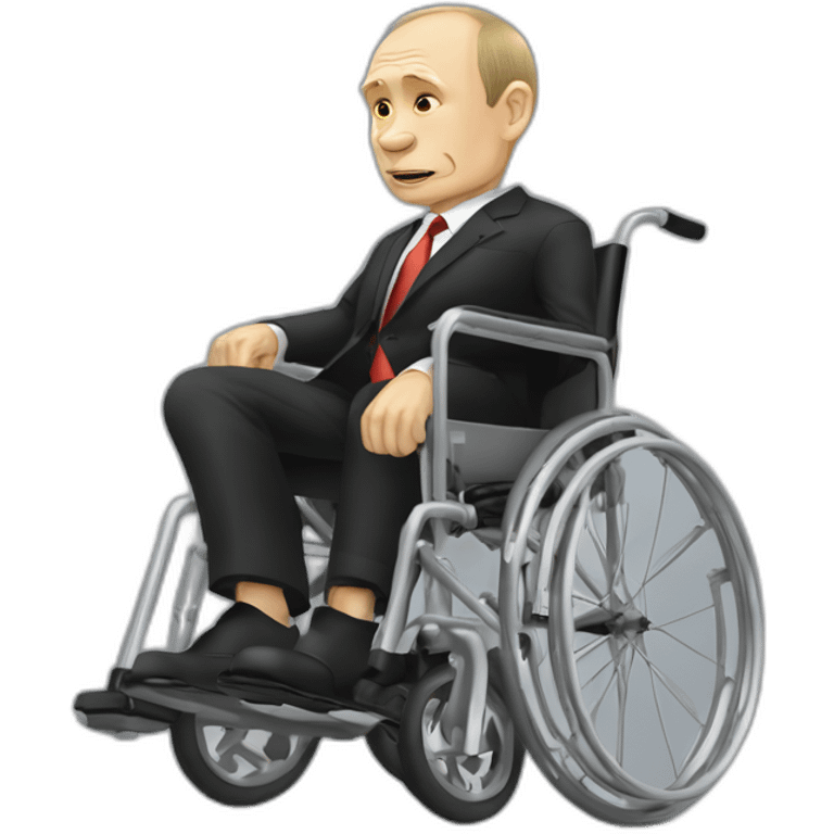 Depressed vladimir putin monke uitcase golden wheelchair jump emoji