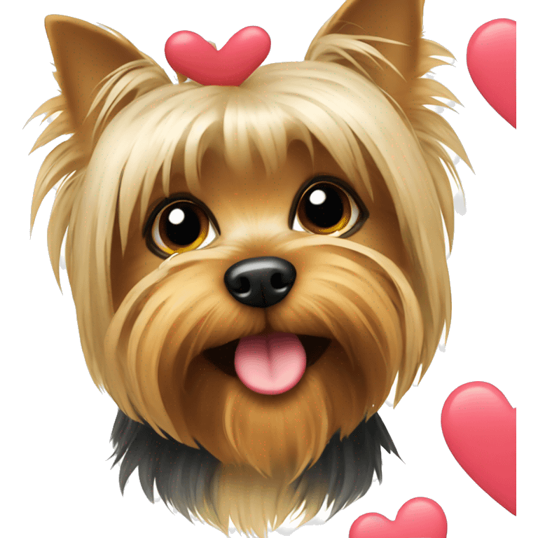 Yorkshire terrier with heart emoji