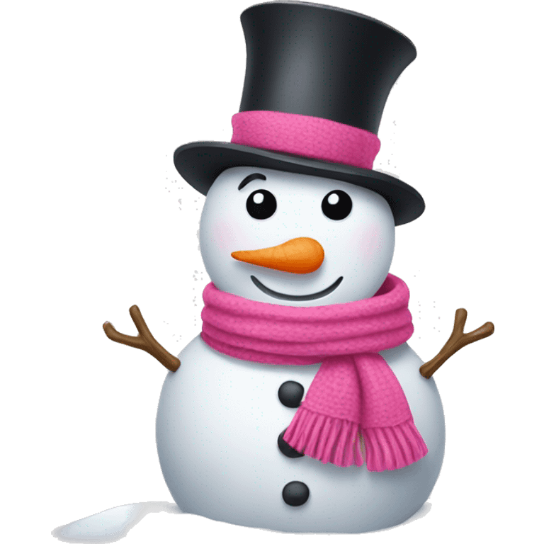 snowman with pink scarf emoji