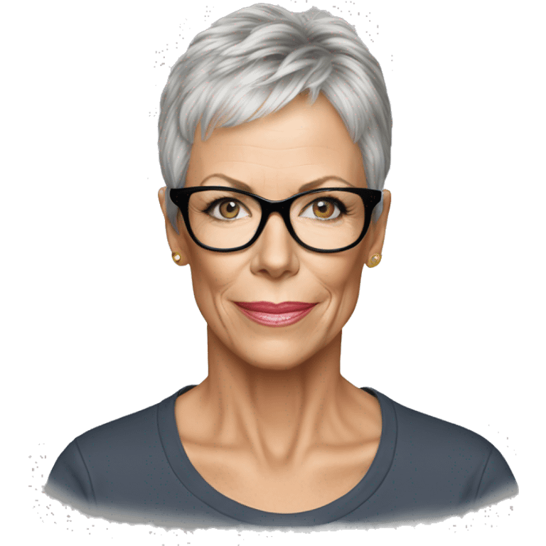 super realistic jamie lee curtis wearing tee emoji