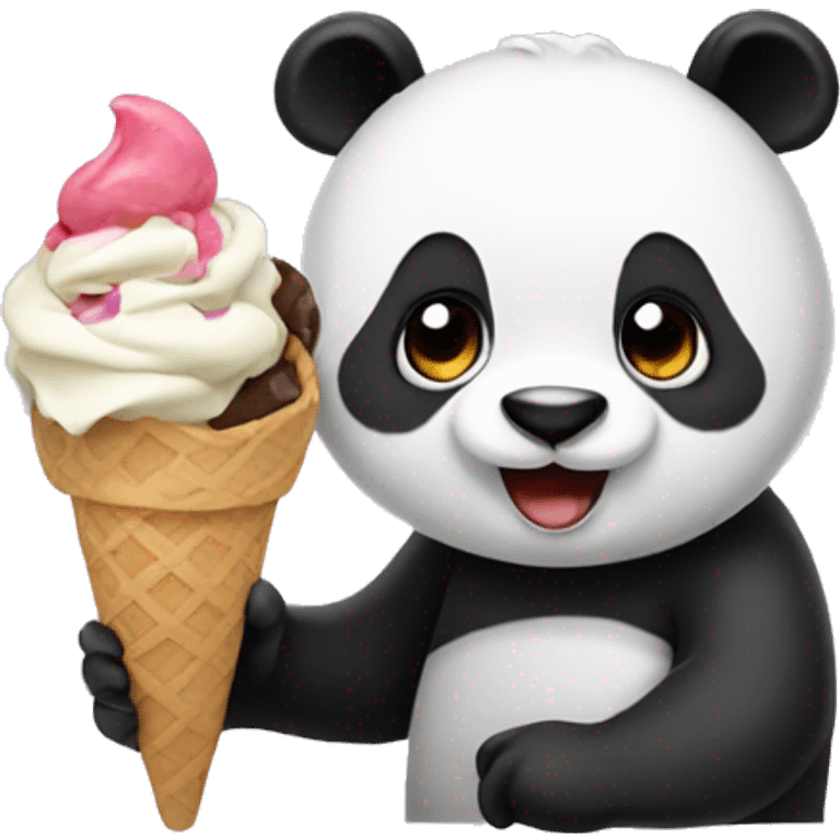 Panda eating ice cream emoji