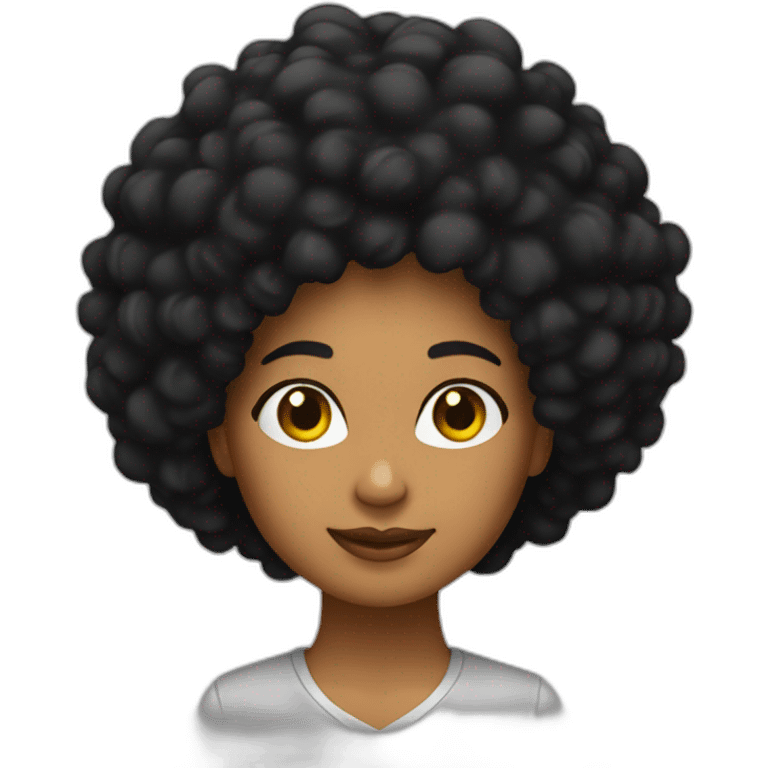 Chica con el pelo afro rizado negro  emoji