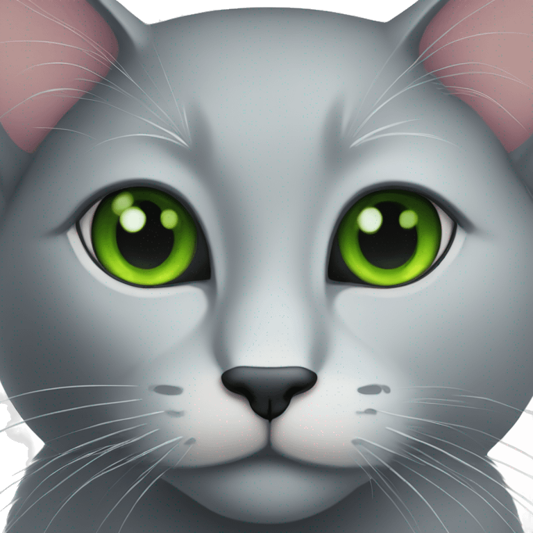 Black cat with green eyes emoji