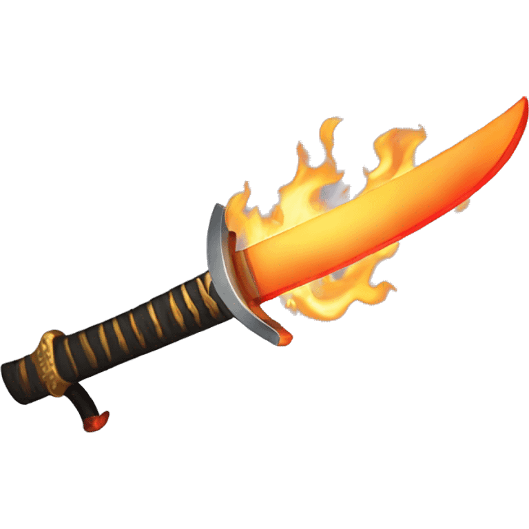 Flaming katana emoji