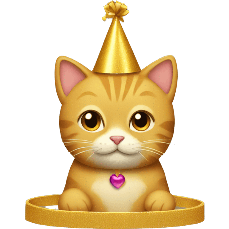 gold cat birthday emoji