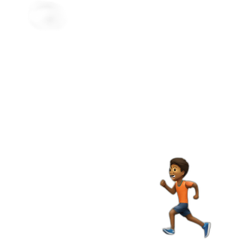 Boy running beside Eiffel Tower emoji