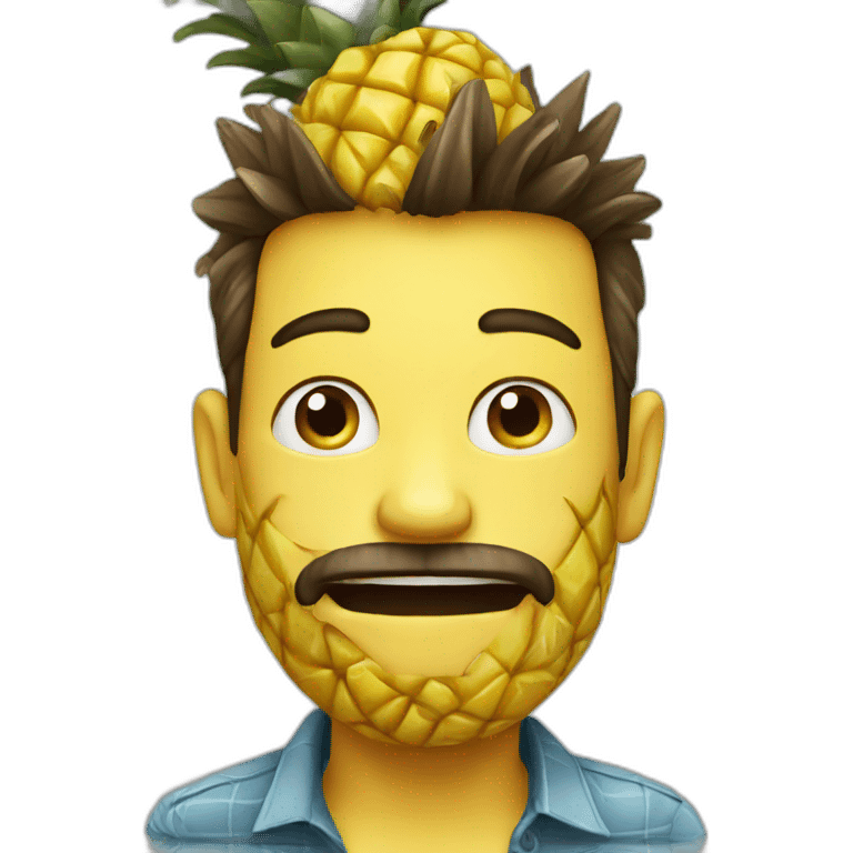 Man eating pineapple emoji