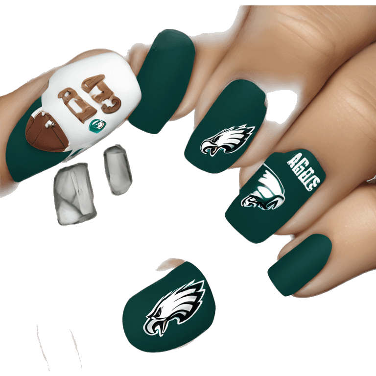 Philadelphia eagles nails emoji