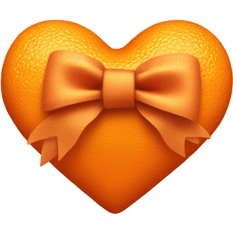 Orange heart with bow emoji