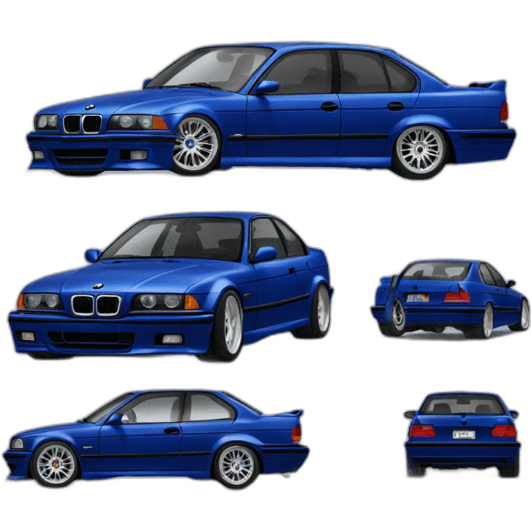 Bmw e36 dark blue sedan M emoji