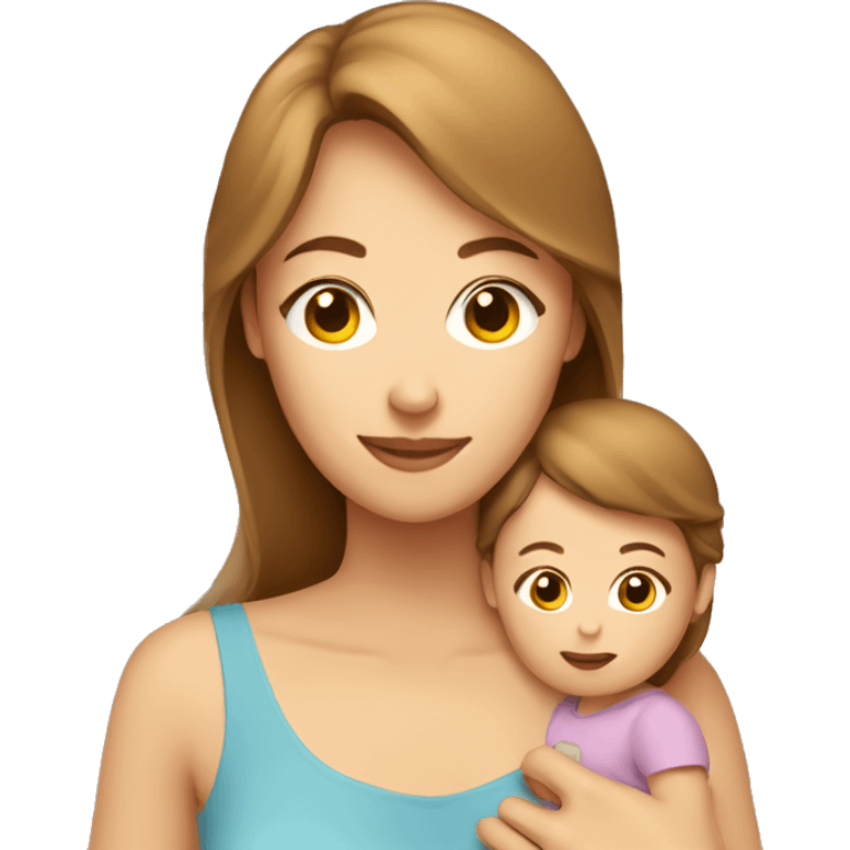 Light brown hair mom with baby  emoji