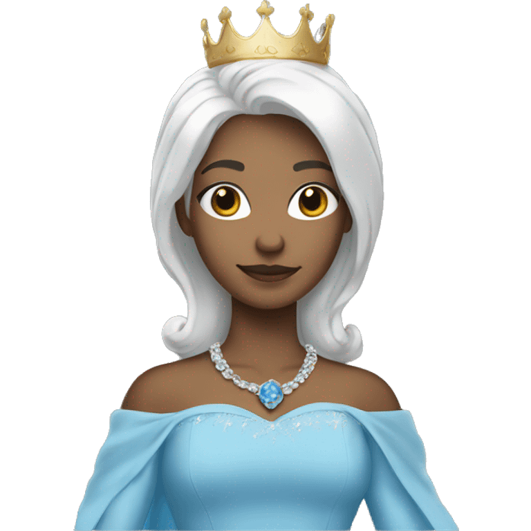 girl with white hair wearing sky blue coronation gown emoji