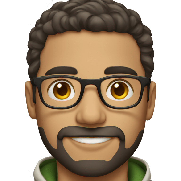 portrait of a handsome short arabic guy with light skin wearing glasses emoji