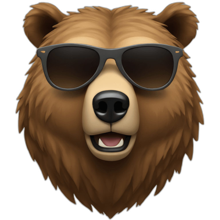 Grizzly head with sunglasses emoji