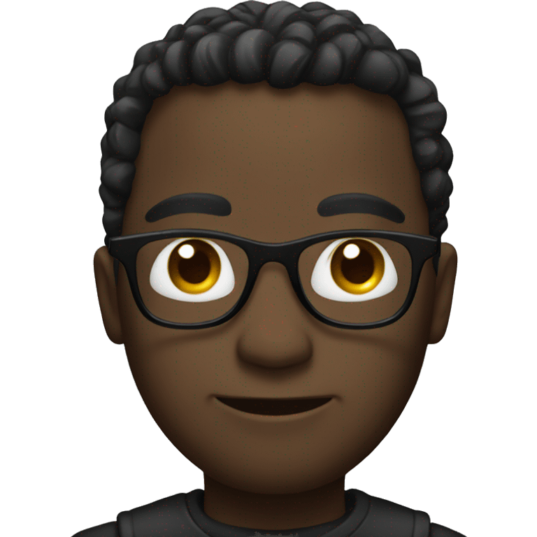 Black mes with glasses emoji