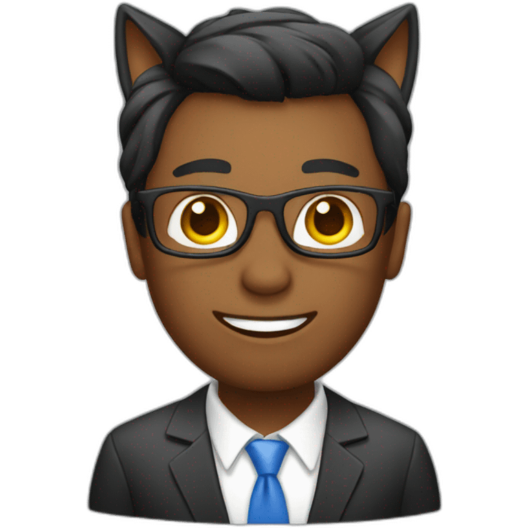 office worker with cat ears emoji