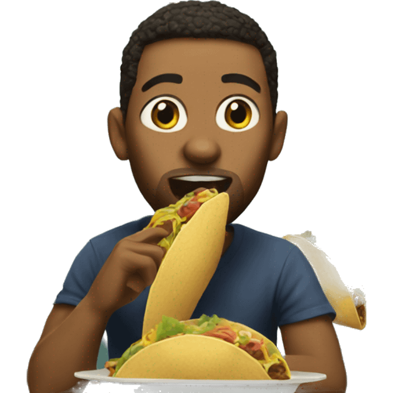 Me eating a taco emoji