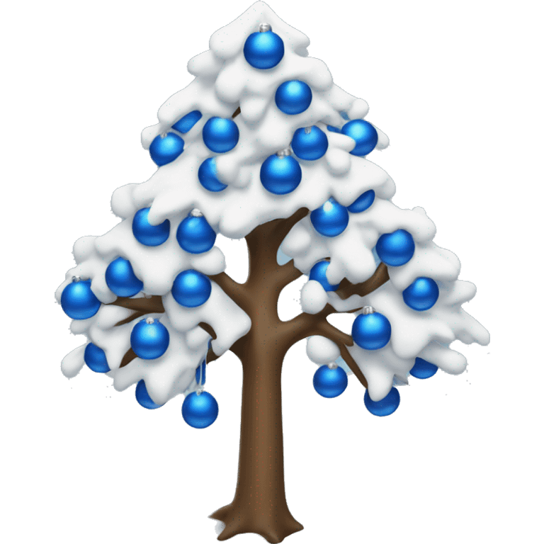 Albero di Natale con luci bianche e palline blu emoji