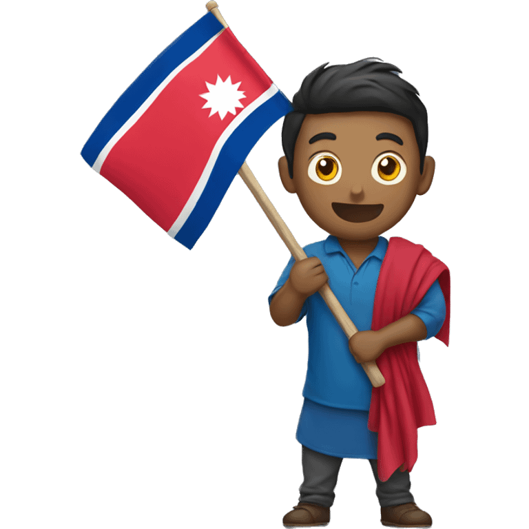 Man holding nepal flag  emoji