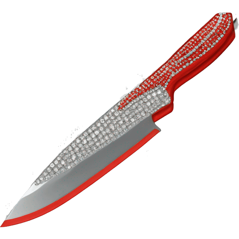 one red knife with rhinestones all over the blade and handle (more rhinestones) emoji