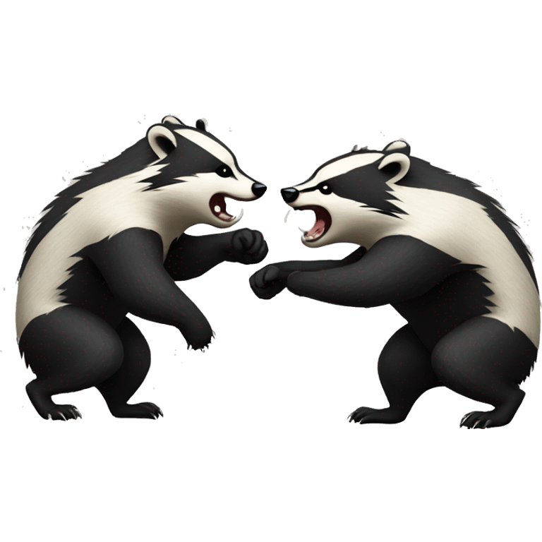 two angry badgers fighting emoji