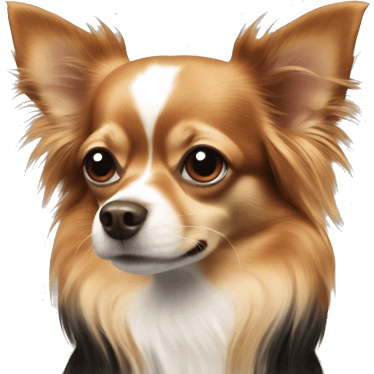 long haired chihuahua brown and red and black emoji