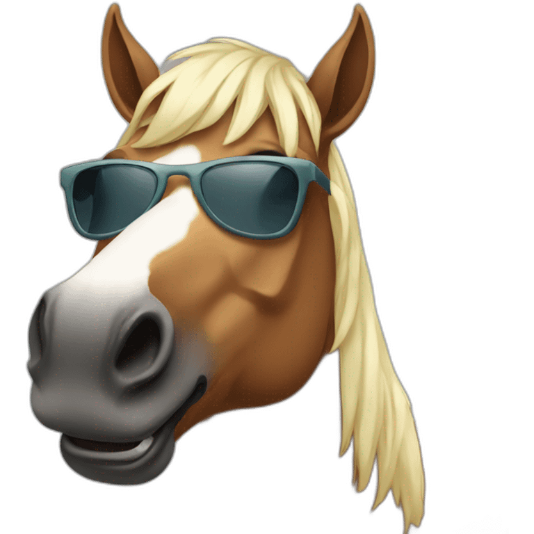 Horse with sunglasses  emoji