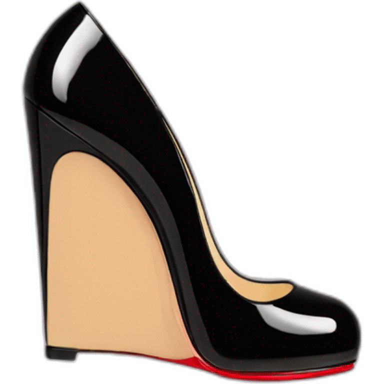 WEDGE heel LOUBOUTIN black PATENT emoji