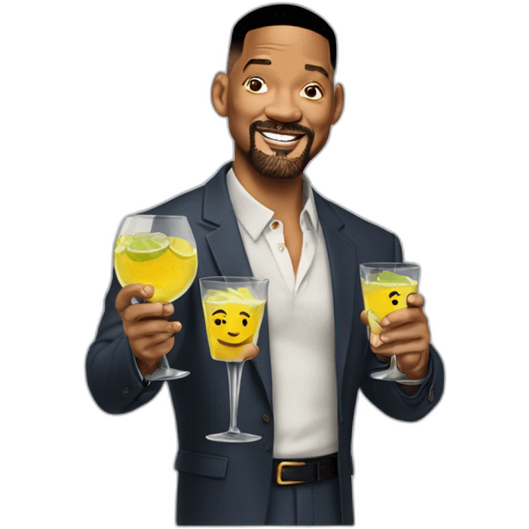 Will Smith avec deux gins a la main emoji