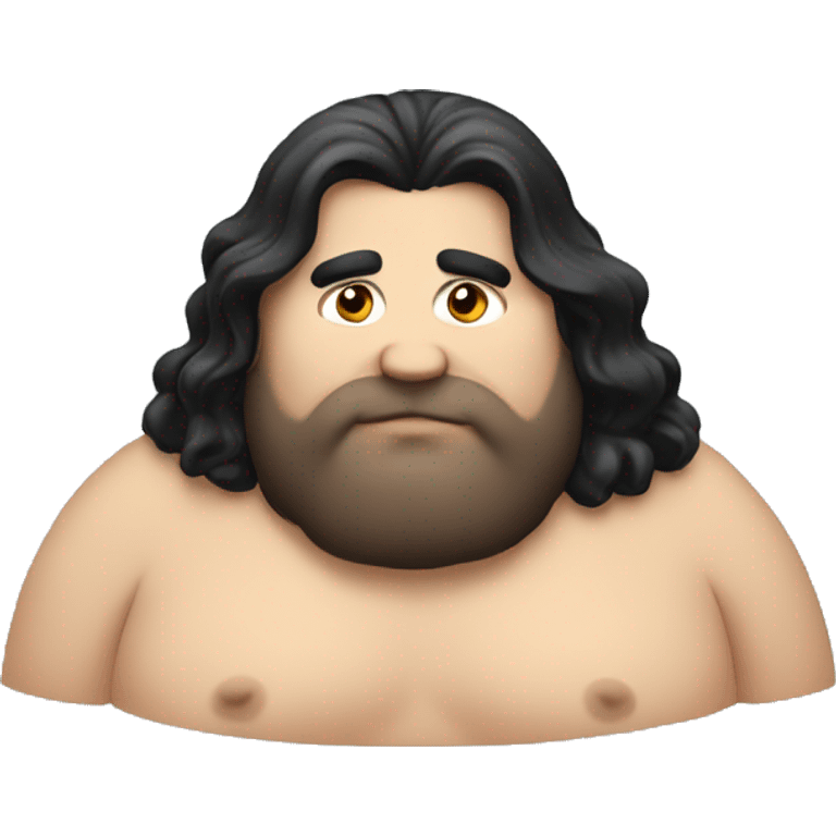 fat guy with long black hair emoji