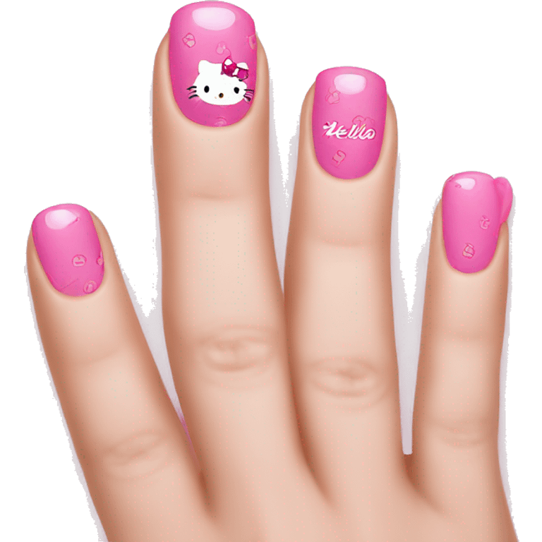 Pink hello kitty nails emoji